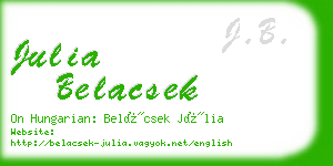 julia belacsek business card